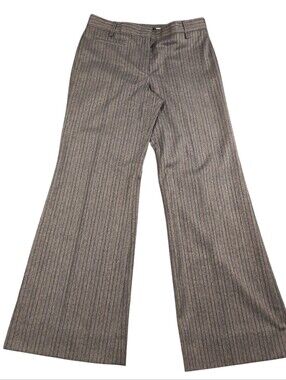 BCBG Max Azria Brown Pinstripe Wide Leg Trousers Career Pants Size 2